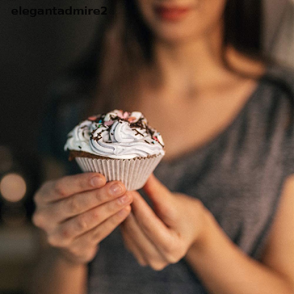 Set 100 cốc làm bánh muffin cupcake màu trắng tiện lợi