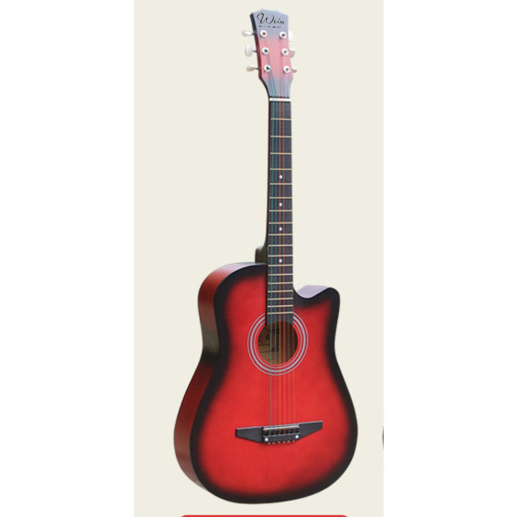 Đàn Guitar gỗ trắng dáng khuyết Woim GU10