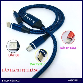 Dây sạc 3 đầu Iphone-micro- typeC "GIÁ GIẢM SỐC"