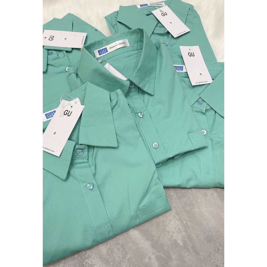 Áo sơ mi nữ xanh mint