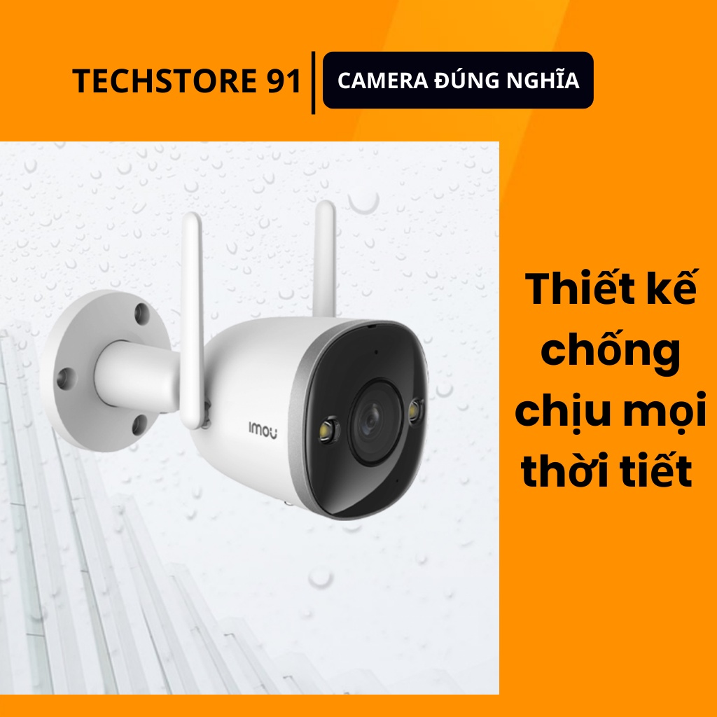 Camera wifi ngoài trời imou F22FP  có màu ban đêm ,báo động và nhắn tin về điện thoại TECHSTORE 91
