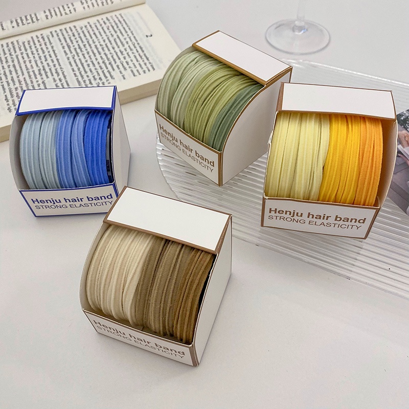 Set 5 Dây Buộc Tóc Cao Su Co Giãn Tốt Thiết Kế Đơn Giản Cho Nữ