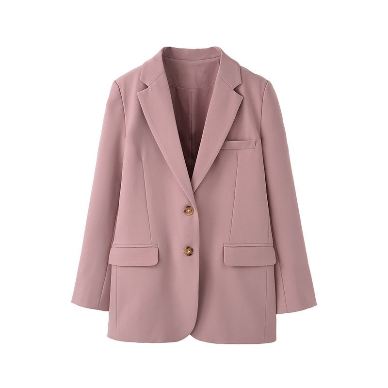 Pink small suit jacket women's spring new street bombing casual temperament loose slim suit jacket women's suit