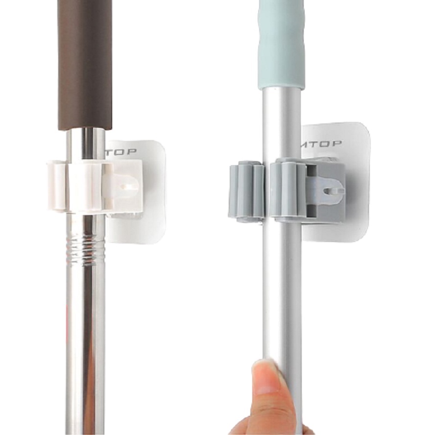 Móc treo chổi, cây lau, kẹp đồ đa năng loại dán tường siêu dính No.101256