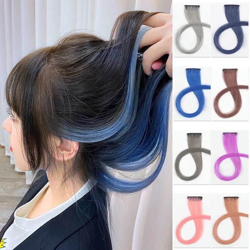 Bộ Tóc Giả Dài Nhuộm Màu Sắc Tự Nhiên Không Đường May Dành Cho Nữ