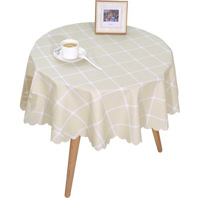 Đơn giản và hiện đại kẻ sọc Khăn trải bàn Bàn Tròn Vải bàn ăn gia dụng hình tròn miếng đệm trà PVC chống thấm nước Chống