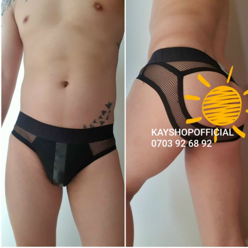 Quần lót tam giác lưới sexy hở mông xuyên thấu nam gợi cảm QIAOBIN - Quần sịp nam tôn mông quyến rũ siêu hot
