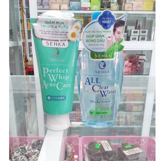 Combo Nước tẩy trang Senka 230g + Sữa rửa mặt senka da mụn 120g