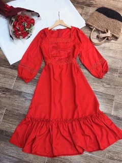 ĐẦM MAXI ĐUÔI CÁ CỔ VUÔNG