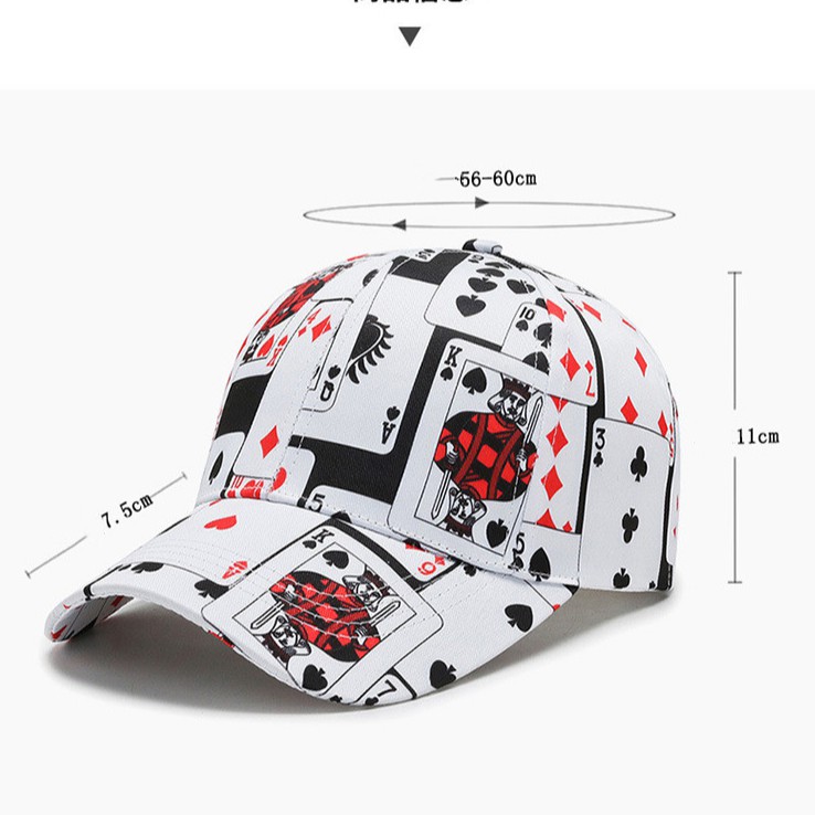 Nón Lưỡi Trai In Họa Tiết Lá Bài Doodle Phong Cách Hip Hop Thời Trang Cá Tính Cho Nam