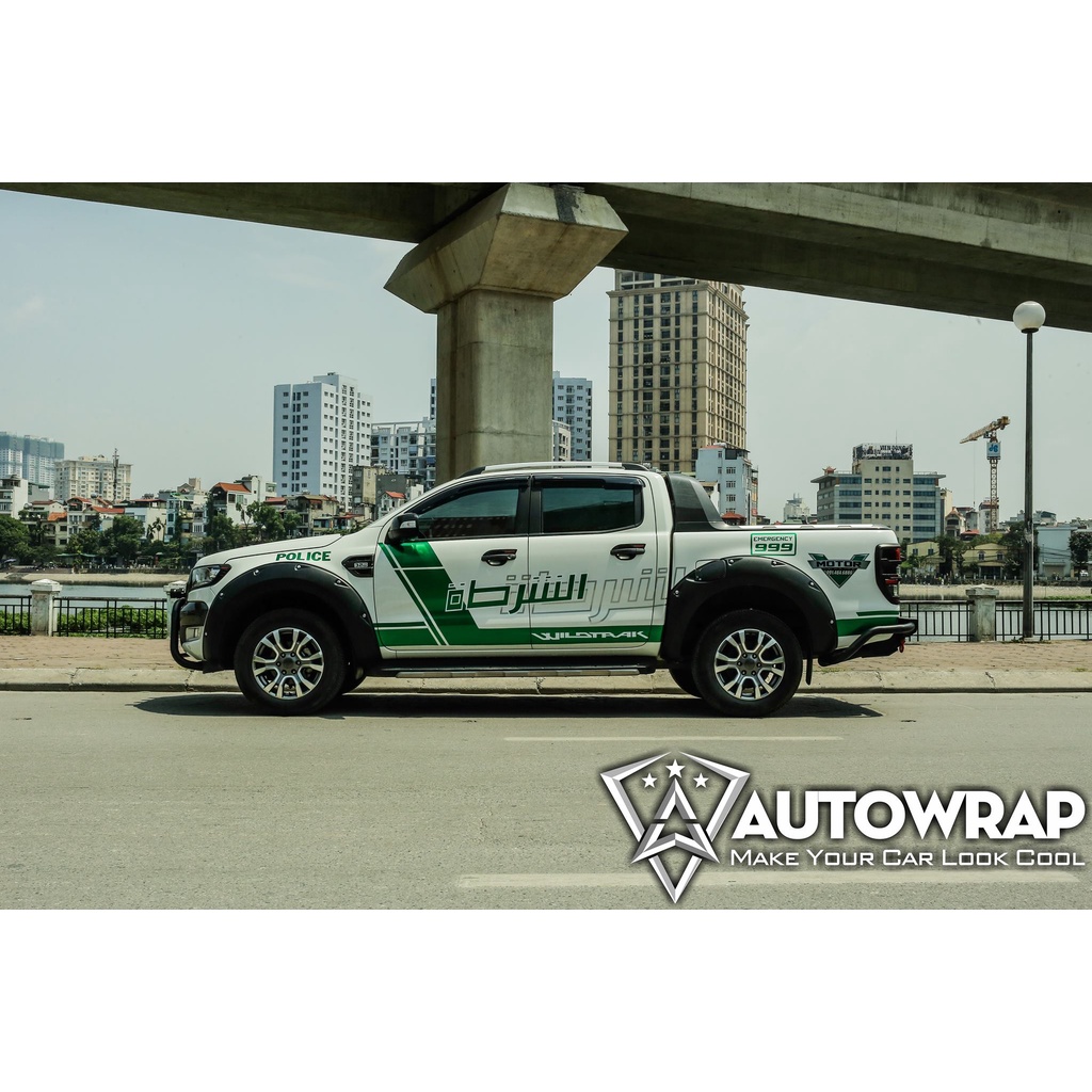 Tem họa tiết xe Ranger Police Dubai - Tem họa tiết ô tô Ford, tem dán sườn xe thể thao