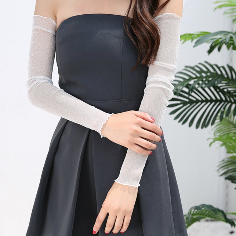 Găng Tay Chống Nắng Màu Trơn Mới Cho Nữ