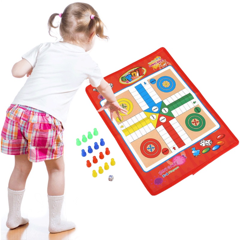 SUN Flying Chess Carpet Parent-child Game Creeping Non-woven Mat Kids Aeroplane Chess Rug Party Board Game Modern Ludo