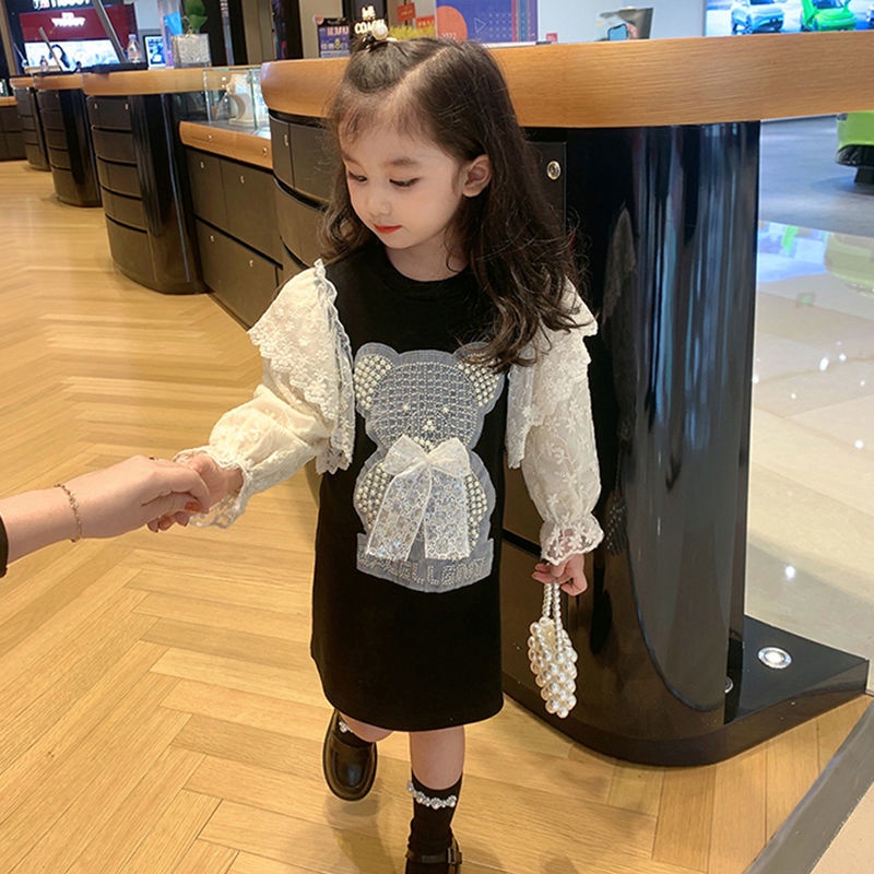 Đầm Công Chúa Phối Ren Cho Bé Gái
