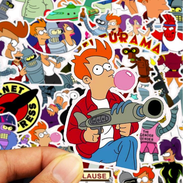 Sticker FUTURAMA nhựa PVC không thấm nước, dán nón bảo hiểm, laptop, điện thoại, Vali, xe, Cực COOL #156