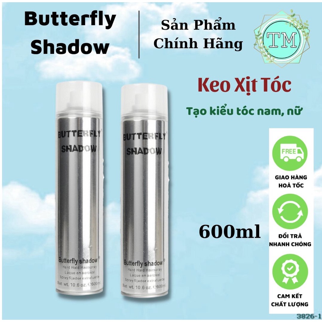 Keo xịt tóc Butterfly Shadow  600ml - Hàng Chuẩn Loại 1