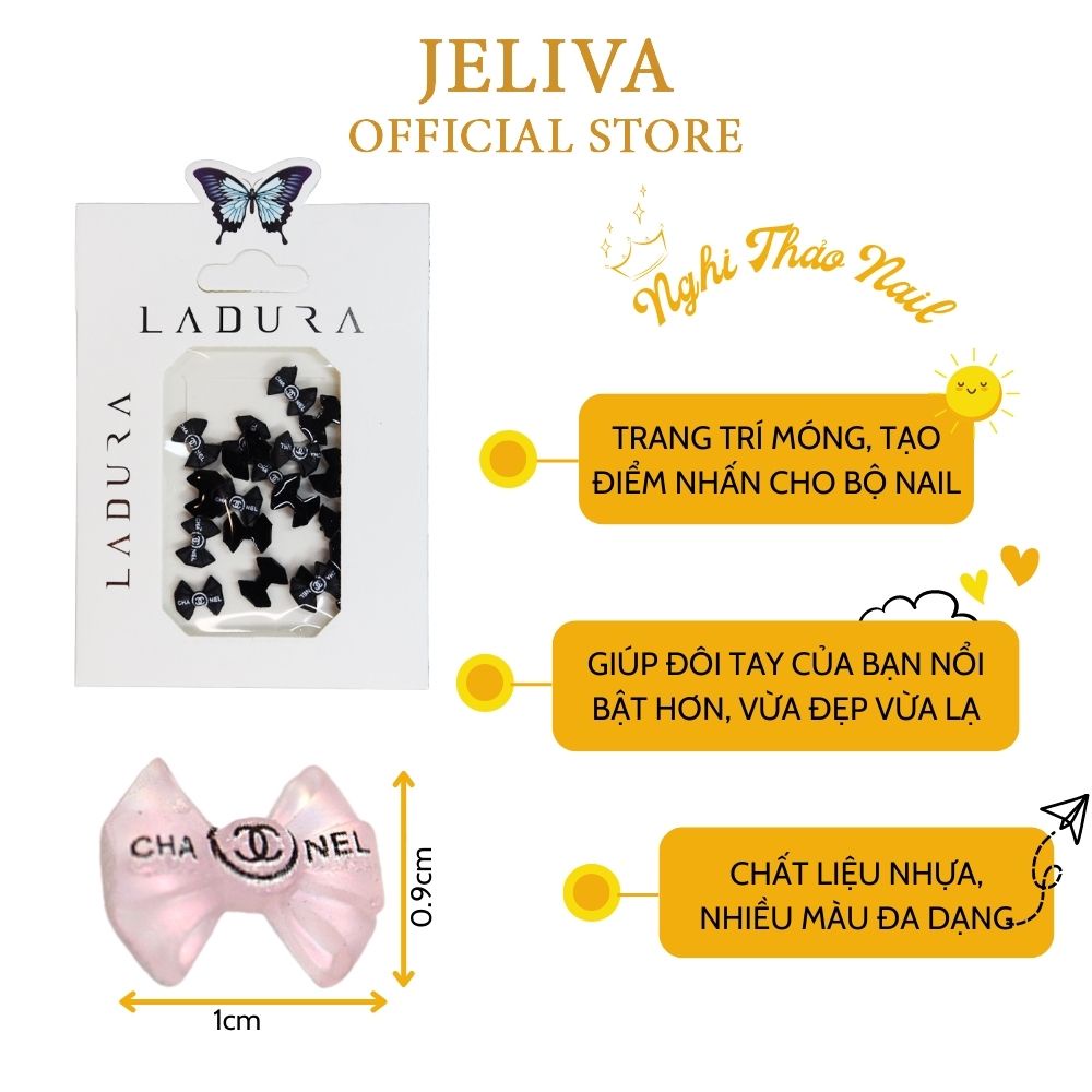 Charm nail nơ thương hiệu JELIVA trang trí móng
