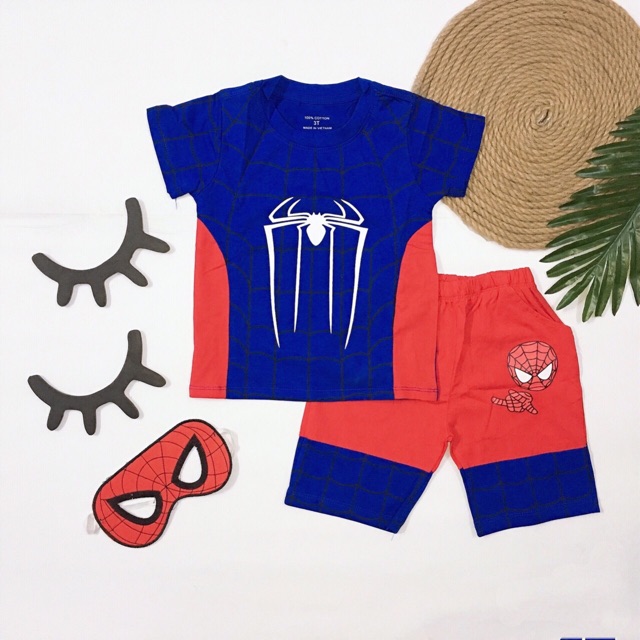 Bộ đồ spider man nhện kèm mặt nạ Bo061