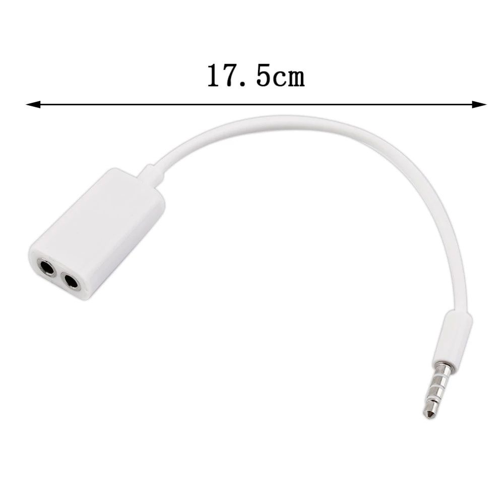 SHOUHOU 1 PC 3.5mm White Earphone Y Splitter Cable Headphone Cord Adapter Jack Plug Audio Cable Cellphone Accessories