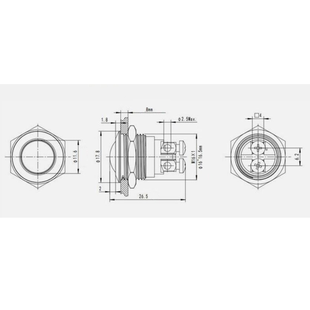 Công Tắc Còi Xe Ô Tô 16mm