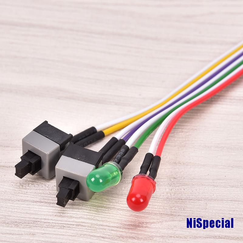 Cáp nguồn ATX PC 2 công tắc On/Off/Reset có đèn LED 68cm | BigBuy360 - bigbuy360.vn