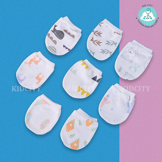 [Siêu Sale] Bao Tay Cotton Mềm Mịn Chống Xước Nhiều Họa Tiết Cho Trẻ Sơ Sinh