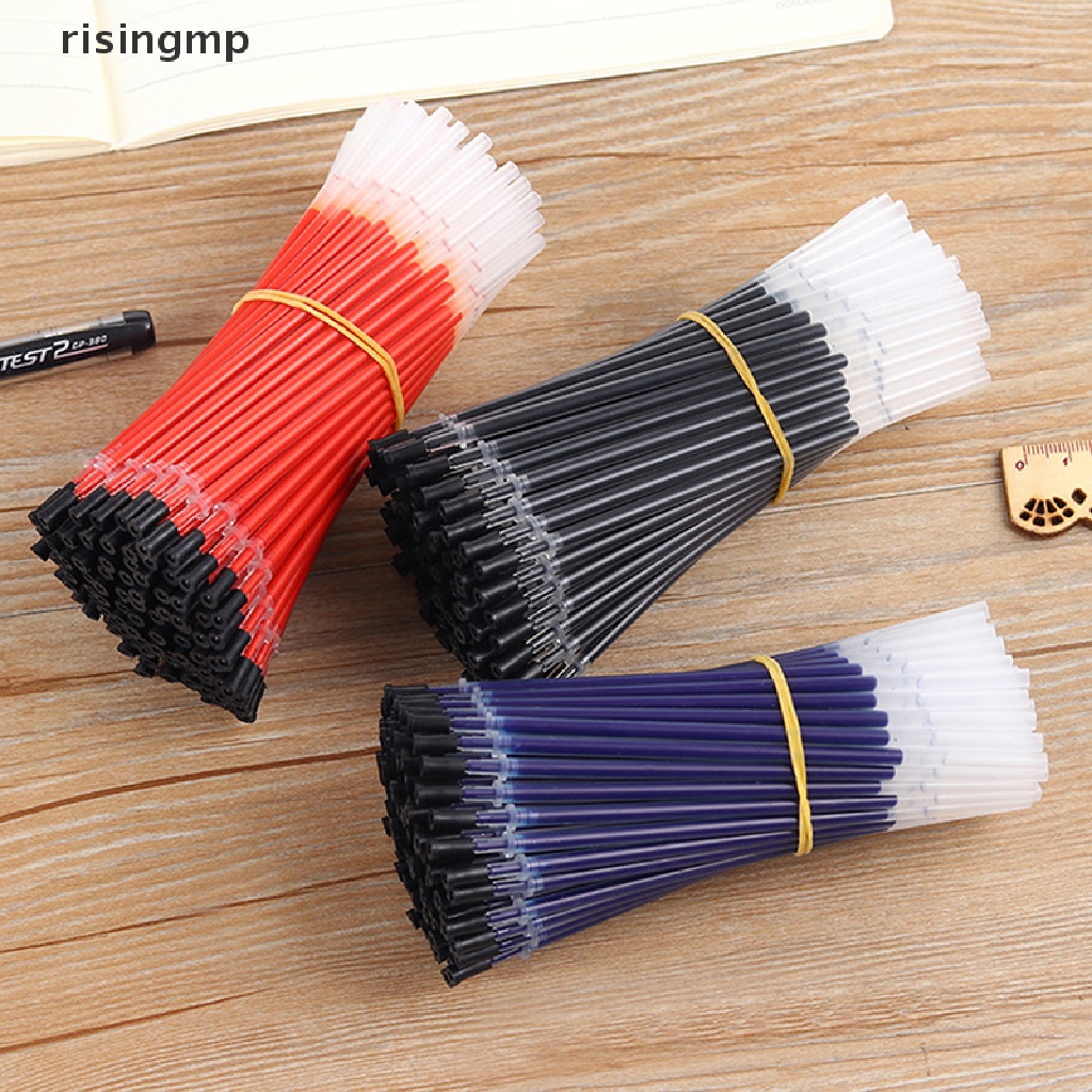 Túi 10 ruột bút mực gel ngòi 0.38mm màu đen/ xanh dương/ đỏ tiện lợi