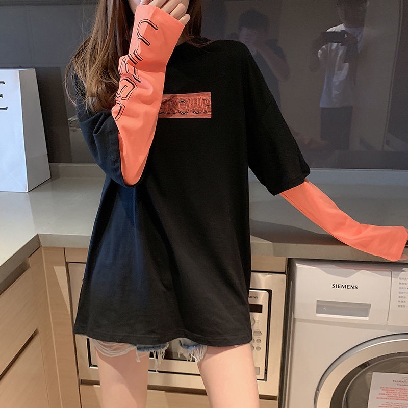 ▲Áo Dài Tay Phối Lớp Xinh Xắn Dành Cho Nữ▲Áo Thun Dài Tay Phối Màu Thiết Kế Mới Thời Trang Mùa Thu Dành Cho Nữ