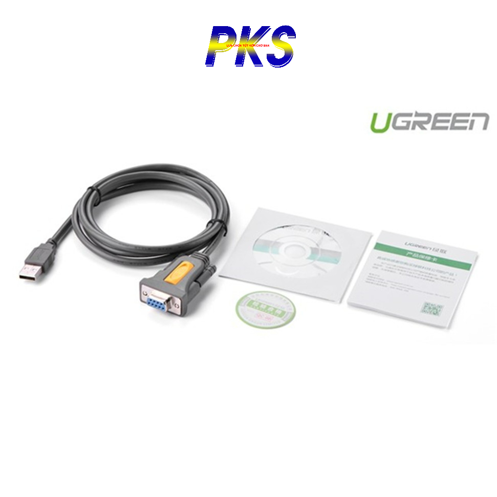 Cáp chuyển đổi USB sang Com RS232 cái dài 1,5m chính hãng UGREEN 20201 - 20201