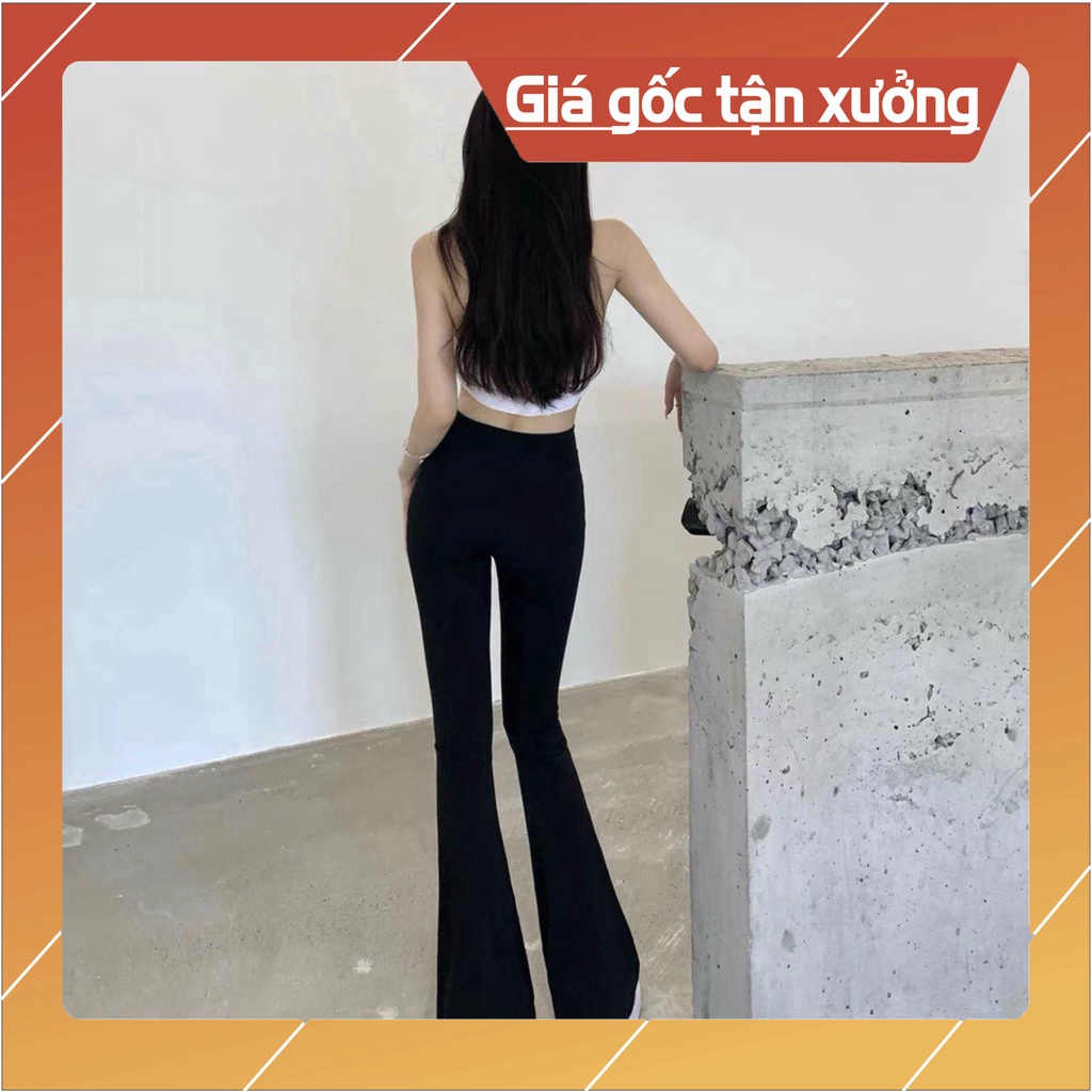 Quần Ống Loe Nữ Cạp Cao Dáng Dài, Quần Legging Nữ Ôm Ống Loe Nên From Xinh Tôn Dáng Có Bigsize