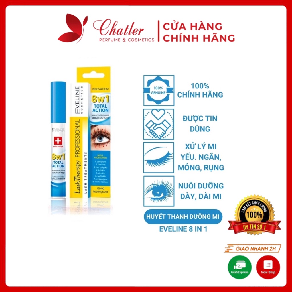 Dưỡng dài mi Eveline 8 in 1 Chiết Xuất Dầu Argan - Nga