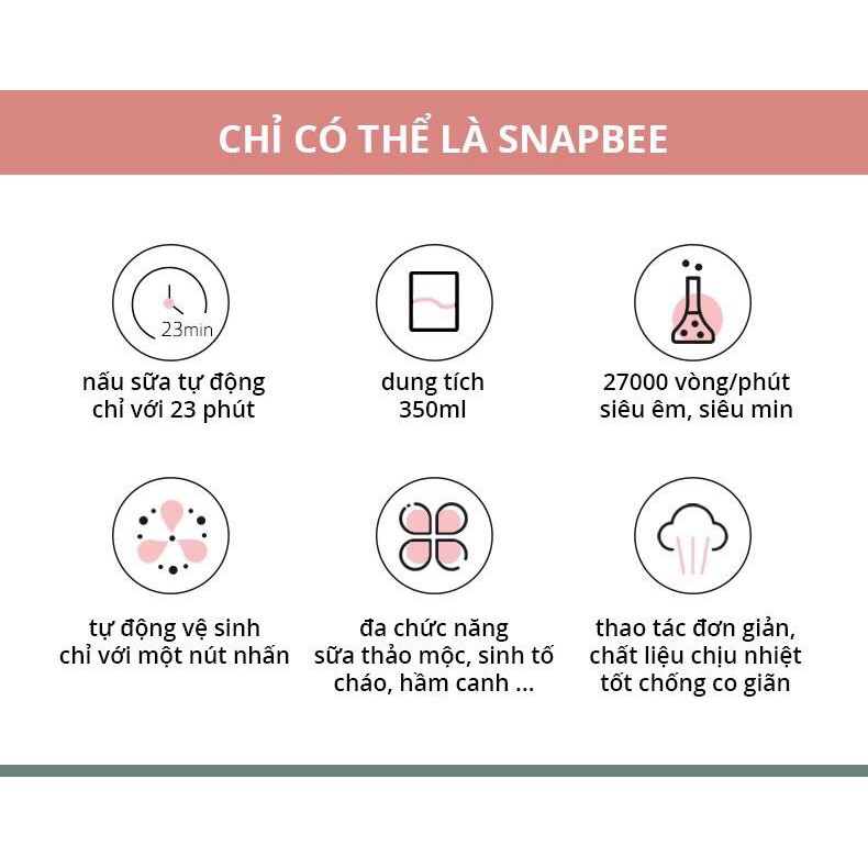 [CHÍNH HÃNG] MÁY LÀM SỮA MINI SNAPBEE bảo hành trọn đời - 1 đổi 1 trong 12 tháng | BigBuy360 - bigbuy360.vn