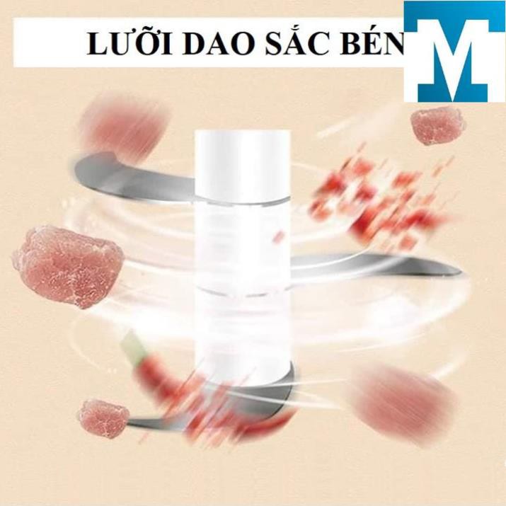 Máy xay mini cầm tay đa năng sạc pin cao cấp xay tỏi ớt, hành, rau củ quả dung tích 250ml