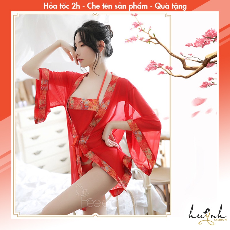 Bộ Áo Choàng Kèm Yếm Ngủ Cosplay Hóa Trang Cổ Trang Trung Hoa Quyến Rũ Sexy Chinese Hanfu - CO12