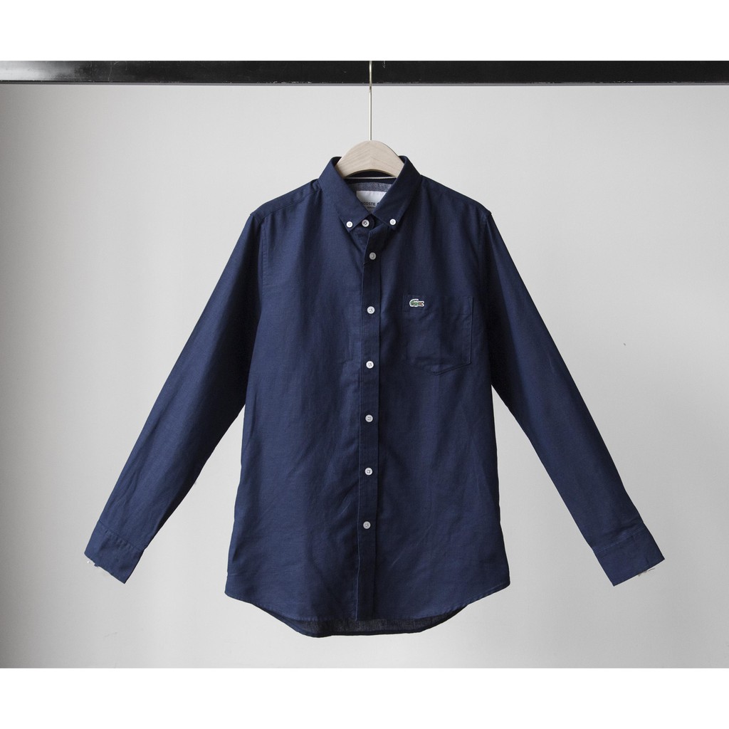 Áo sơ mi nam cổ bẻ dài tay chất vải đũi cao cấp