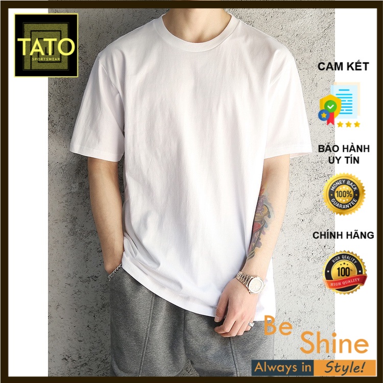 Áo Thun TAY LỠ TRƠN TATO - Áo Phông Trơn Basic Unisex Nam Nữ Form Rộng Thời Trang Hàn Quốc Ullzang