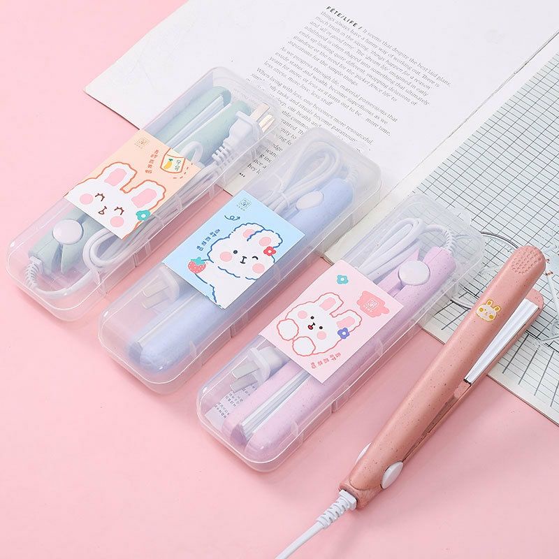 Máy Uốn Tóc Mini, Máy Duỗi Tóc Mini Tạo Kiểu Nhỏ Gọn Có Hộp Đựng Xinh Xắn