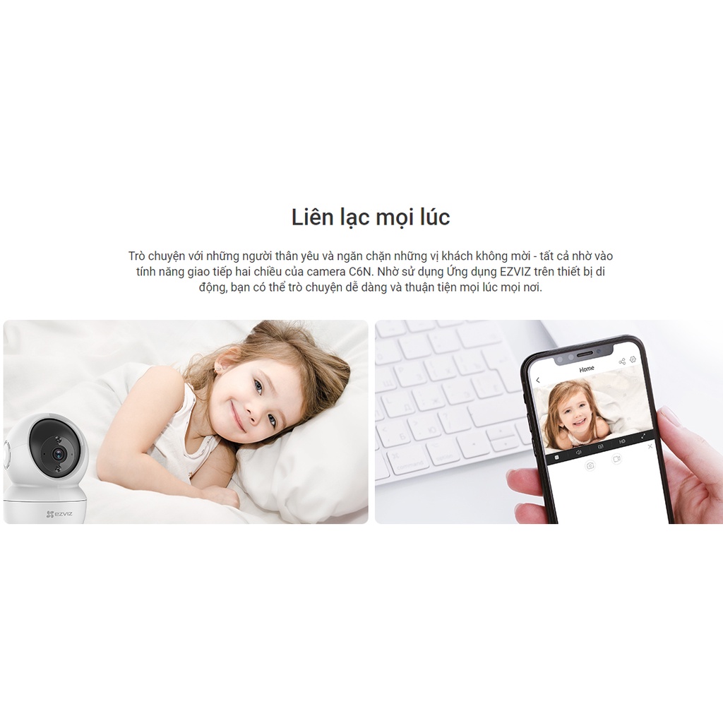 Camera IP Wifi Ezviz C6N D0-8B4WF 4MP, quay quét, đàm thoại thông minh, bảo hành 24 tháng