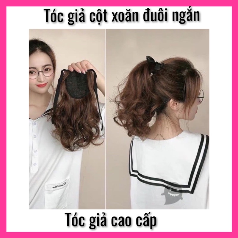 tóc giả cột xoăn đuôi ngắn mẫu mới của nữ ❇️chịu nhiệt tạo kiểu được ❇️