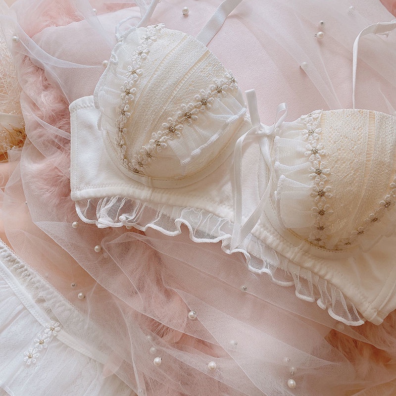 Bộ Đồ Lót Ren Lưới Nâng Ngực Không Gọng Thép Thoải Mái Phong Cách Nhật Bản Cho Nữ | BigBuy360 - bigbuy360.vn