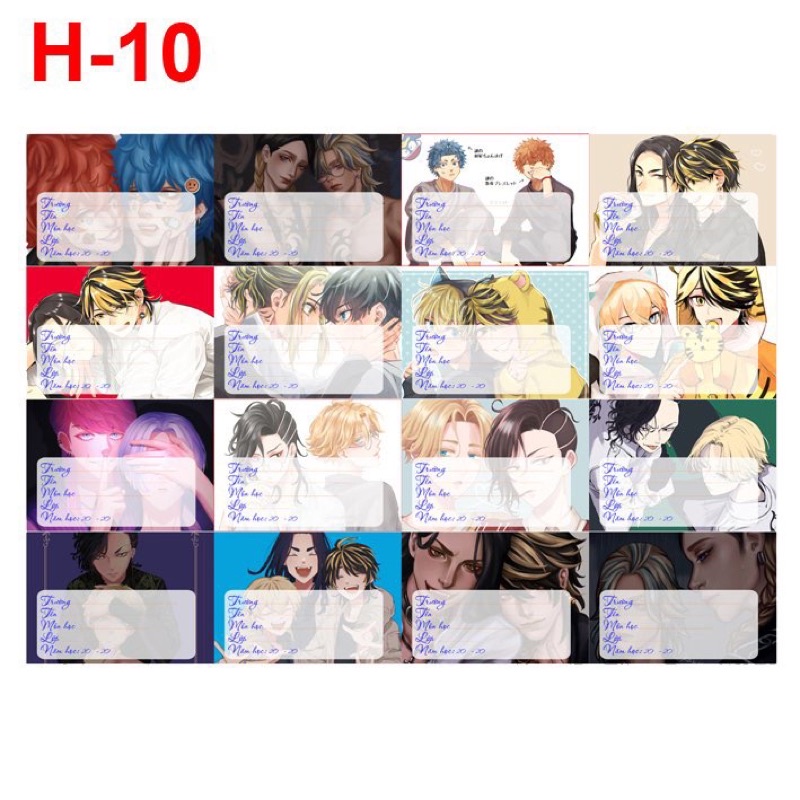 Nhãn vở Rindou haitani Tokyo revengers 16-200 nhãn couple khác nhau/ nhãn dán mikey,draken,takashi,takemichi,tachibana