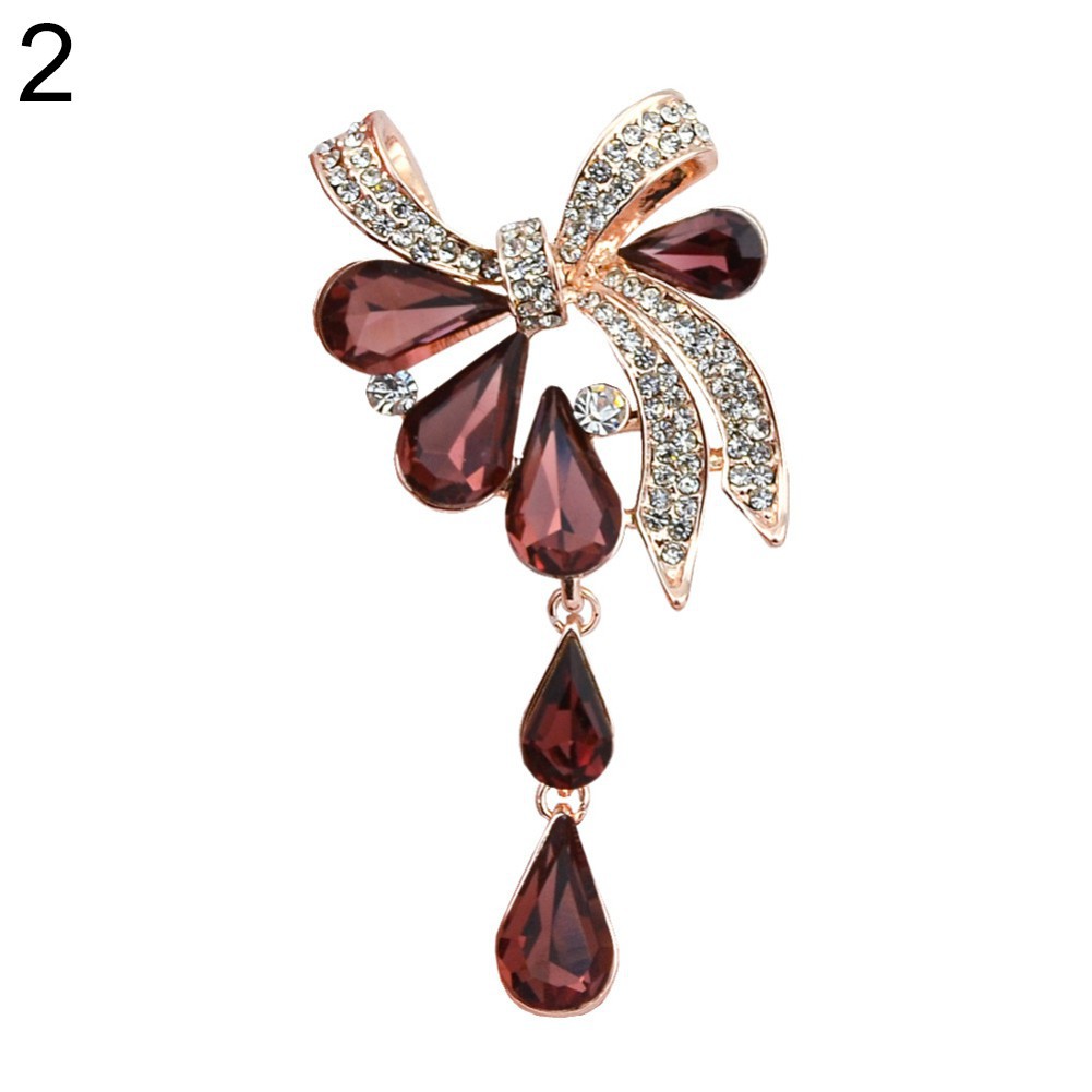 Trâm cài thiết kế hình nơ đính pha lê sang trọng