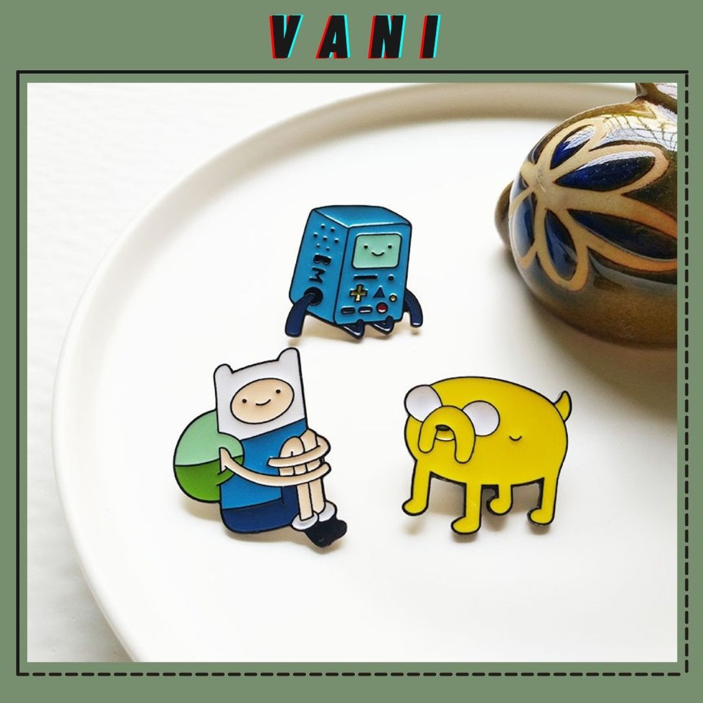 Ghim Cài Áo Gài Balo Túi Tole Hoạt Hình Adventure Time, Hoa Cúc Bằng Kim Loại - Vani Store