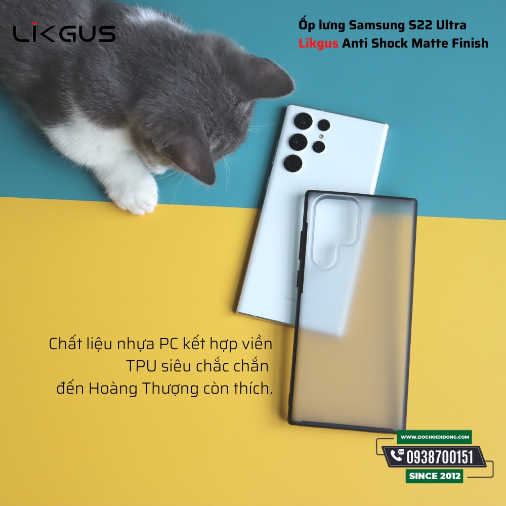 Ốp Lưng Samsung S22 + Plus Ultra 5G Likgus Lưng Nhám Viền Dẻo Chống Sốc