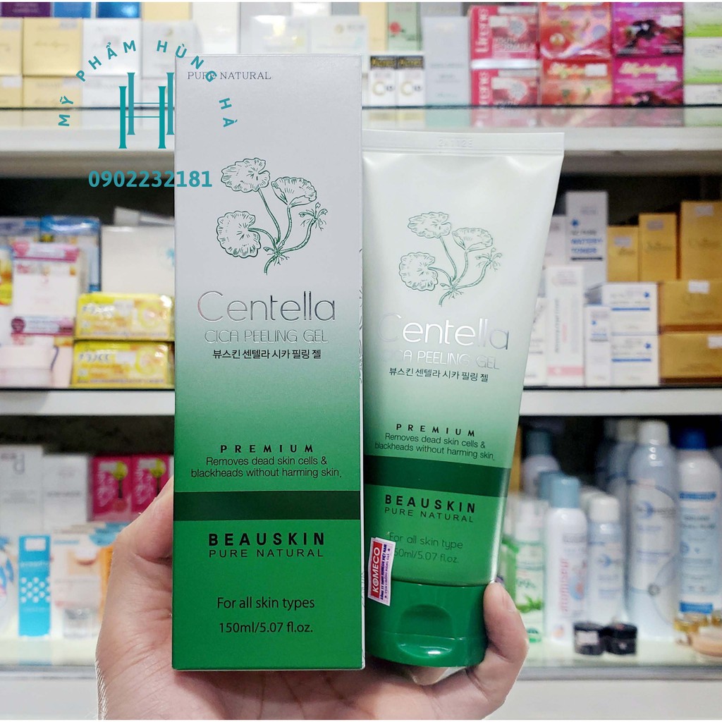 Gel tẩy tế bào chết mặt, chiết xuất rau má dành cho da dầu mụn Beauskin Centella Cica 150ml