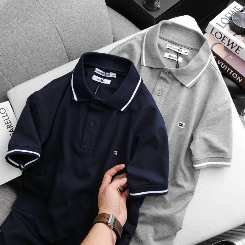 Áo thun Polo Nam ngắn tay C.K Form Slimfit vải cotton dư xịn co dãn 4 chiều thấm hút mồ hôi Hàng VNXK