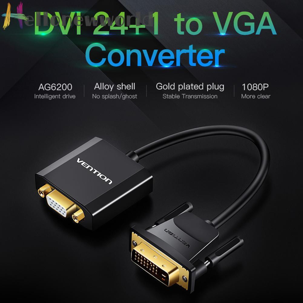 VENTION Cáp Chuyển Đổi Dvi 24 + 1 Sang Vga 1080p Cho Laptop Pc