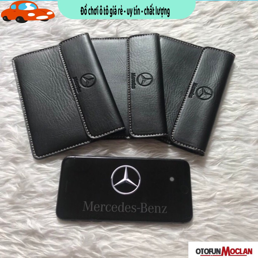 Ví Mercedes đen đựng giấy tờ xe ô tô - ví da đăng kiểm full hãng xe ( xưởng may chuyên sỉ)