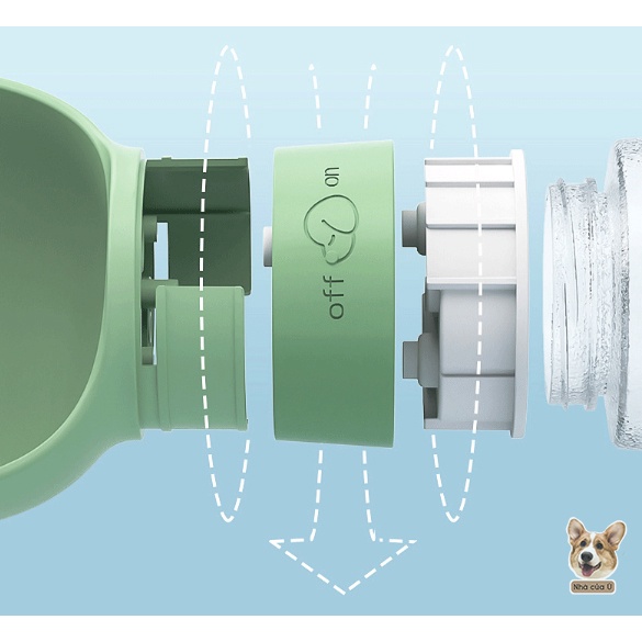 Bình Nước Đi Dạo Cho Chó Mèo Cao Cấp Nhà của Ú - Bình Nước Du Lịch Cho Thú Cưng