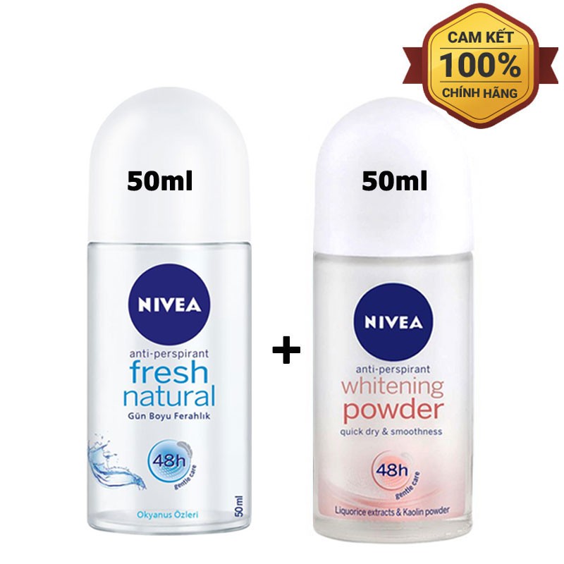 Combo 2 chai lăn khử mùi Nivea NỮ hàng nhập khẩu 50ml/chai